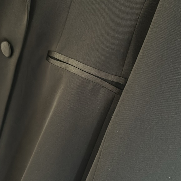 Adrianna Papell Black Double Breasted Tuxedo Midi Coat  Dress SZ 12 - Picture 4 of 10